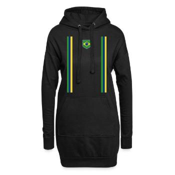 Brasilien Brazil shirt Brasilianer Rio de Janeirao - Hoodie-Kleid - Schwarz - Vorne