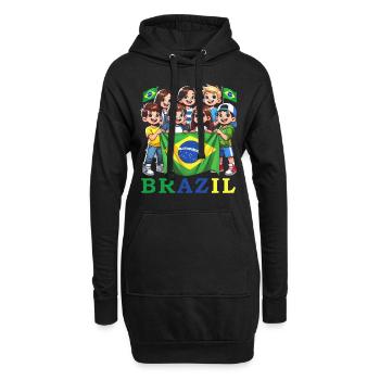 Brasilien Brazil shirt Brasilianer Rio de Janeirao - Hoodie-Kleid - Schwarz - Vorne