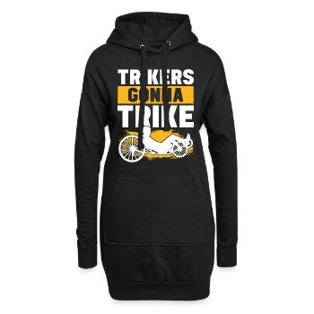 Recumbent Trike Liegetrike Liegedreirad - Hoodie-Kleid - Schwarz - Vorne