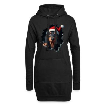 Hundebesitzer Hunde Weihnachten Weihnachts Hund - Hoodie-Kleid - Schwarz - Vorne