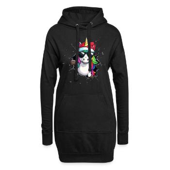 Lustiges Einhorn Weihnachten Einhörner Unicorn - Hoodie-Kleid - Schwarz - Vorne