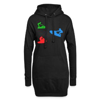 Silhouette de jet ski Silhouette de jet ski Jet ski - Sweat-shirt à capuche long Femme - noir - Devant