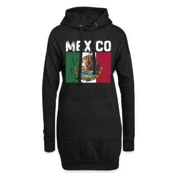 Mexiko Mexico Mexikaner Geschenk Flagge Fußball - Hoodie-Kleid - Schwarz - Vorne