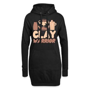 Poterie Céramique Artiste Argile - Sweat-shirt à capuche long Femme - noir - Devant