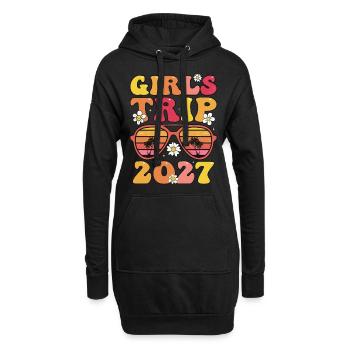 Voyage entre filles 2027 - Sweat-shirt à capuche long Femme - noir - Devant