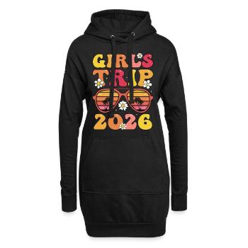Voyage entre filles 2026 - Sweat-shirt à capuche long Femme - noir - Devant