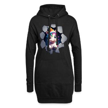 Licorne drôle Licornes de Noël Licorne - Sweat-shirt à capuche long Femme - noir - Devant