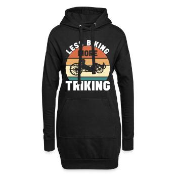 Recumbent Trike Liegetrike Liegedreirad - Hoodie-Kleid - Schwarz - Vorne
