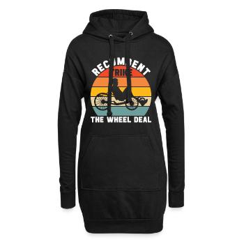 Recumbent Trike Liegetrike Liegedreirad - Hoodie-Kleid - Schwarz - Vorne