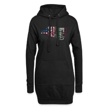 Mexiko Mexico Mexikaner Geschenk Flagge Fußball - Hoodie-Kleid - Schwarz - Vorne