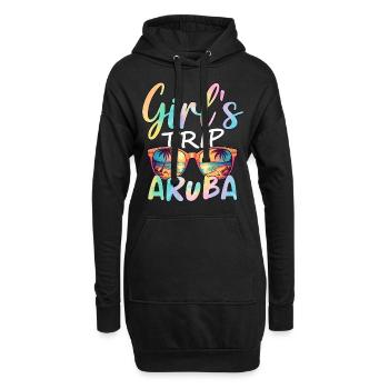 Voyage entre filles à Aruba - Sweat-shirt à capuche long Femme - noir - Devant