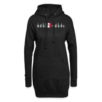 Mexiko Mexico Mexikaner Geschenk Flagge Fußball - Hoodie-Kleid - Schwarz - Vorne