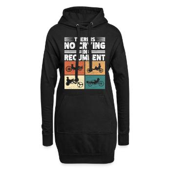 Recumbent Trike Liegetrike Liegedreirad - Hoodie-Kleid - Schwarz - Vorne
