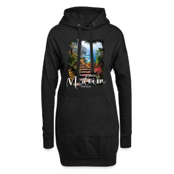 Île de Madère Portugal Vacances Visites Souvenirs - Sweat-shirt à capuche long Femme - noir - Devant