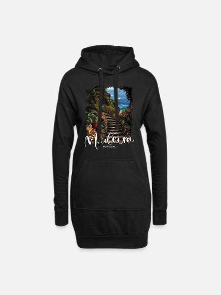 Madeira Island Portugal Urlaub Souvenir Reisen - Hoodie-Kleid - Schwarz