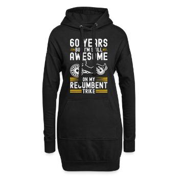 Recumbent Trike Liegetrike Liegedreirad - Hoodie-Kleid - Schwarz - Vorne