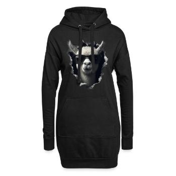 Drôle d’alpaga Alpaga amoureux Animaux mignons du zoo - Sweat-shirt à capuche long Femme - noir - Devant