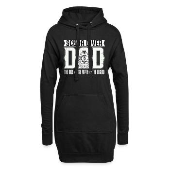 Plongeur sous-marin Papa L’idole Le mythe Le nageur - Sweat-shirt à capuche long Femme - noir - Devant