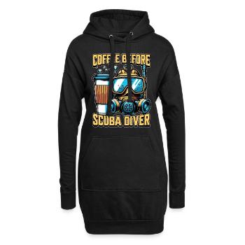 Scuba Diving Coffee Before Swimmer Coffee Lover - Hoodie-Kleid - Schwarz - Vorne