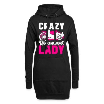 Recumbent Trike Liegetrike Liegedreirad - Hoodie-Kleid - Schwarz - Vorne