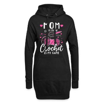 Crochet Maman c’est mon nom Le crochet c’est mon jeu - Croche - Sweat-shirt à capuche long Femme - noir - Devant