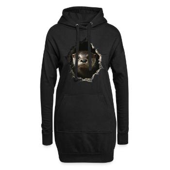 Drôle Loutre Loutre Amoureux Mignon Loutre Zoo - Sweat-shirt à capuche long Femme - noir - Devant