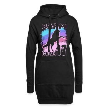 Bääm ich bin 17 | Pferde Mädchen | Reiterin - Hoodie-Kleid - Schwarz - Vorne