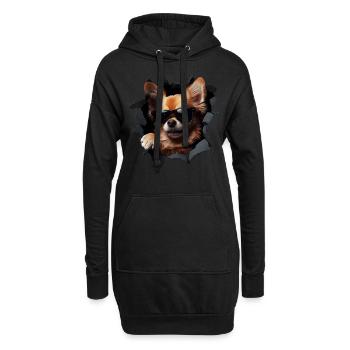 Drôle de chien propriétaire Chien mignon Chihuahua - Sweat-shirt à capuche long Femme - noir - Devant