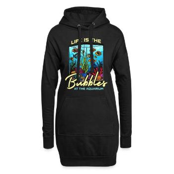 Passionné d’aquariophile Life Is The Bubbles Fishkeeper - Sweat-shirt à capuche long Femme - noir - Devant