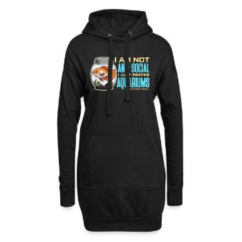 Passionné d’aquariophilie, je ne suis pas anti-social Aquascape - Sweat-shirt à capuche long Femme - noir - Devant
