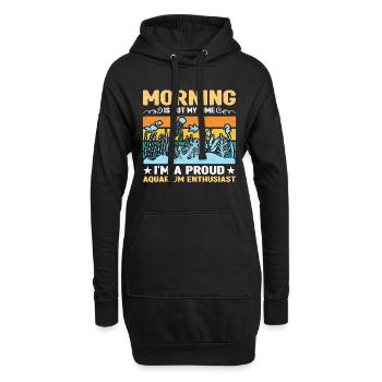 Passionné d’aquariophilie, le matin n’est pas mon aquariophilie - Sweat-shirt à capuche long Femme - noir - Devant