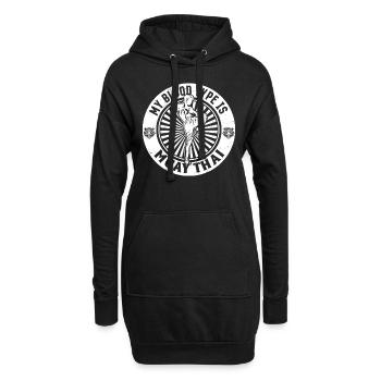 Muay Thai Fighter - Mon groupe sanguin est Muay Thai - Sweat-shirt à capuche long Femme - noir - Devant