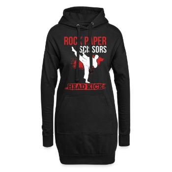 Roche Papier Ciseaux Coup de pied à la tête - Funny Muay Thai - Sweat-shirt à capuche long Femme - noir - Devant