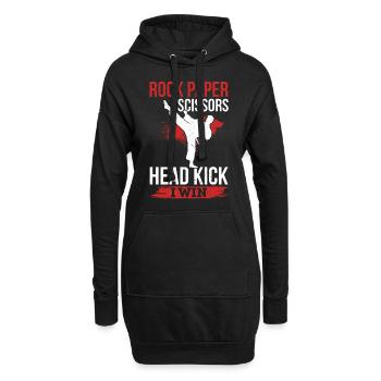 Roche Papier Ciseaux Coup de tête I Win - Muay Thai - Sweat-shirt à capuche long Femme - noir - Devant
