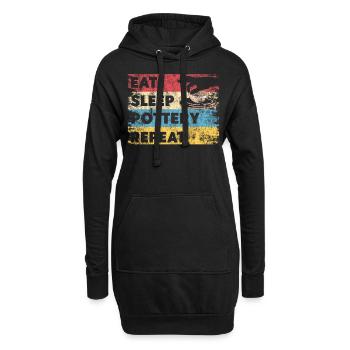 Poterie Céramique Artiste Rétro - Sweat-shirt à capuche long Femme - noir - Devant