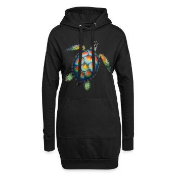 Amoureux des tortues de mer Motif safari animalier - Sweat-shirt à capuche long Femme - noir - Devant