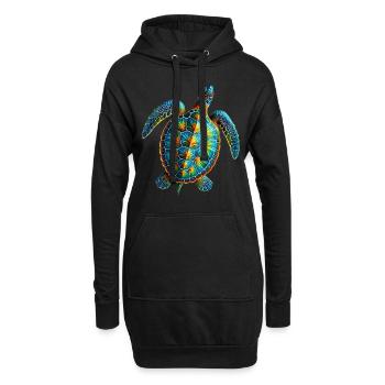 Amoureux des tortues de mer Motif safari animalier - Sweat-shirt à capuche long Femme - noir - Devant