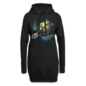 Amoureux des tortues de mer Motif safari animalier - Sweat-shirt à capuche long Femme - noir - Devant