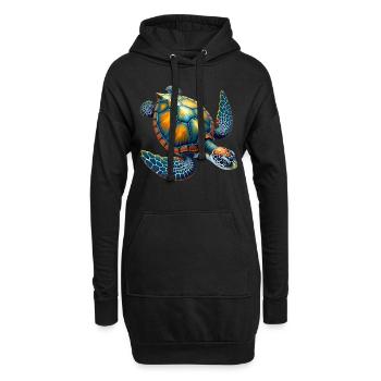 Amoureux des tortues de mer Motif safari animalier - Sweat-shirt à capuche long Femme - noir - Devant