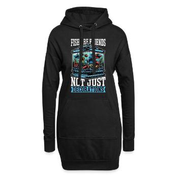 Passionné d’aquarium Les poissons sont des amis pisciculteurs - Sweat-shirt à capuche long Femme - noir - Devant