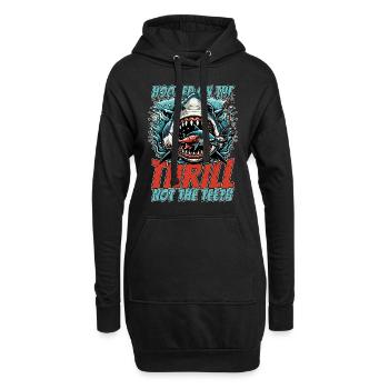 Shark Hunting Hooked On The Thrill Fossil Hunter - Hoodie-Kleid - Schwarz - Vorne