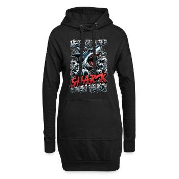 Shark Hunting Mess With The Shark Fossil Hunter - Hoodie-Kleid - Schwarz - Vorne