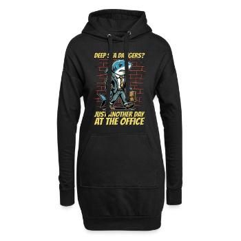 Chasse au requin Dangers des grands fonds marins Chasse aux fossiles - Sweat-shirt à capuche long Femme - noir - Devant