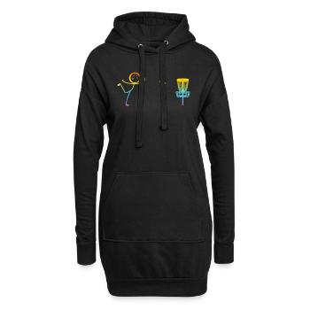 Disc Golfing Funny Disc Golf Stick Figure - Hoodie-Kleid - Schwarz - Vorne