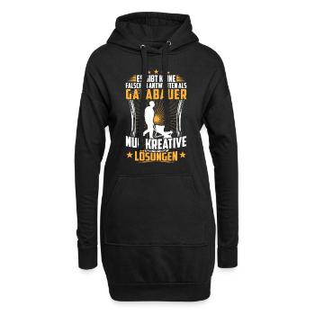 Galabauer keine falsche Antwort Landschaftsbauer - Hoodie-Kleid - Schwarz - Vorne