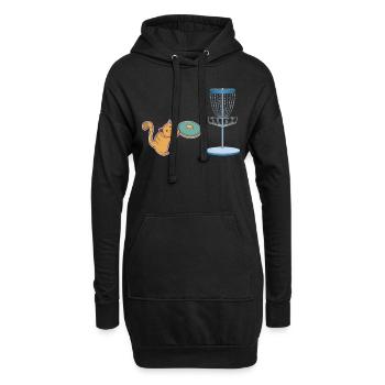 Cat Who Plays Disc Golf - Disc Golf Cat - Hoodie-Kleid - Schwarz - Vorne