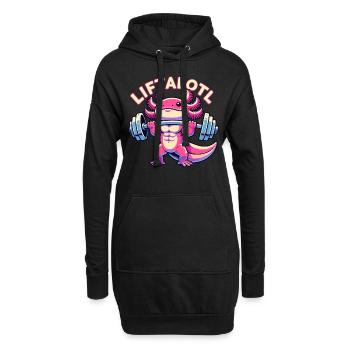 Fitness Musculation Musculation LIFTALOTL Axolotl - Sweat-shirt à capuche long Femme - noir - Devant