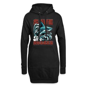 Passionné de requins, Save The Sharks, biologiste marin - Sweat-shirt à capuche long Femme - noir - Devant