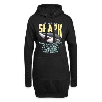 Shark Hunting Advice From A Shark Fossil Hunting - Hoodie-Kleid - Schwarz - Vorne