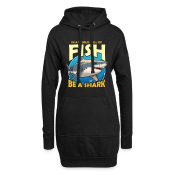 Shark Hunting In A World Full Of Fish Scuba Diving - Hoodie-Kleid - Schwarz - Vorne